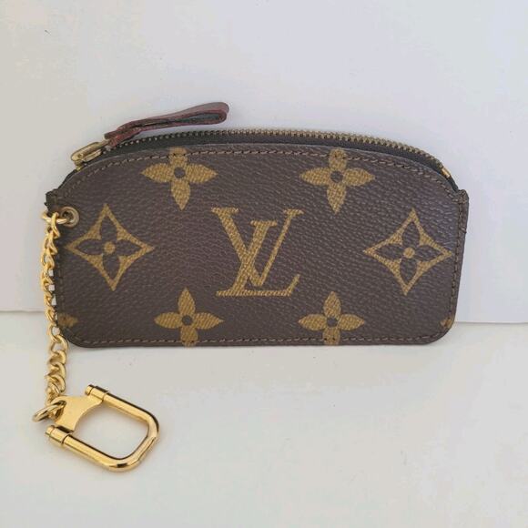 Vintage 1980’s Louis Vuitton Monogram Pochette Cles Coin Purse Pouch Key Case - Picture 1 of 11